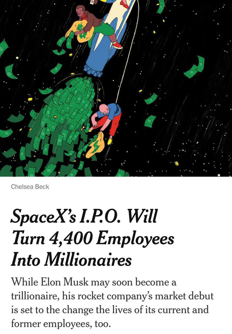 SpaceX-in IPO-su minlərlə əməkdaşı milyonçu edə bilər